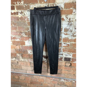 Loft Legging Size Small Black Faux Leather Pull On Stretch Women Legging Pants